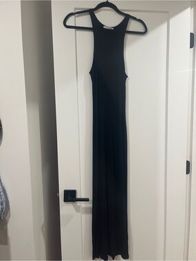 Reformation Black Ribbed Maxi Dress